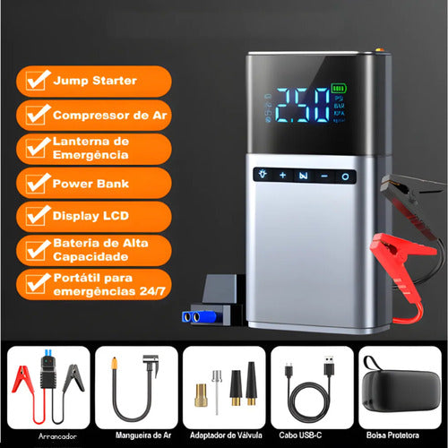 Arrancador Inflador Compresor Portatil Para Auto Moto
