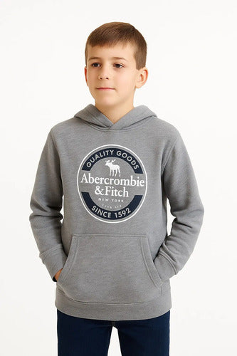 Canguro Hoodie Abercrombie Kids Niño Estampa Pecho Moderno