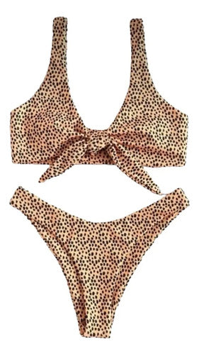 Bikini Zaful 2 Piezas Animal Print Mujer Poliéster Amarillo L