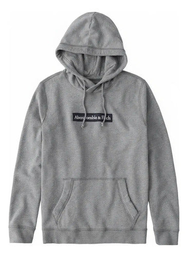 Canguro Abercrombie & Fitch Original Logo Escrito Nuevo M Gris