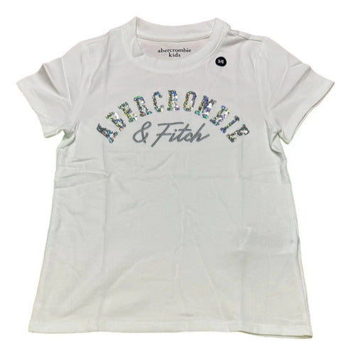 Remera Abercrombie Kids Nena Niña Nueva Moderna Blanco 5/6