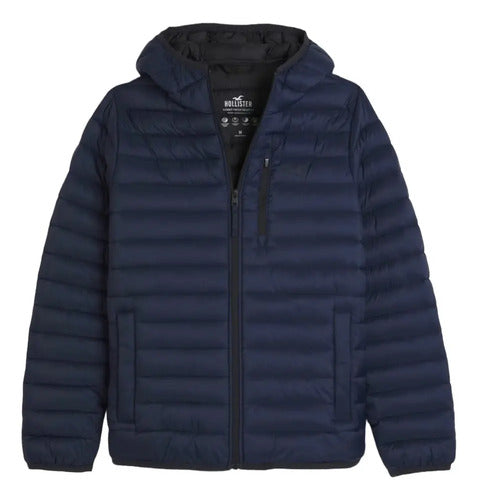 Campera De Abrigo Acolchonada Logo Hollister By Abercrombie Azul Oscuro Xl