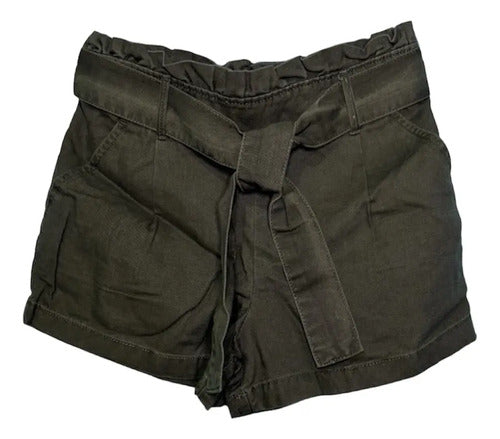 Short Para Niña Nena Abercrombie Kids Nuevo Comodo Moderno Verde Liso 5/6