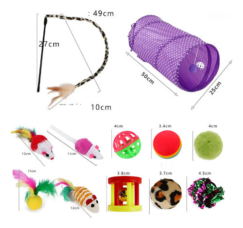 Pack 21 Juguetes Para Gatos Y Gatitos Túnel Rascador Varita