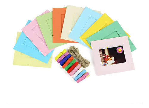 Pack 10 Marco De Foto Instax Colgante Cuerda Palillo Arcoíris