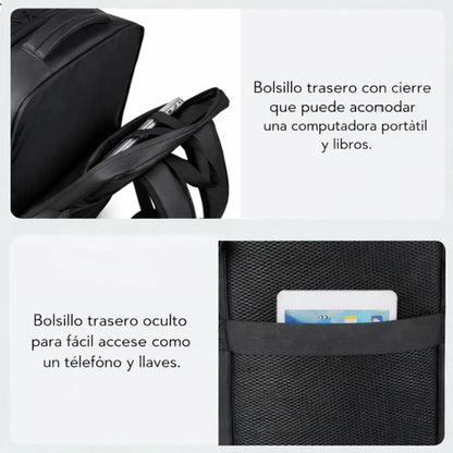 Mochila De Viaje Expandible Compresion Al Vacio Impermeable Negro