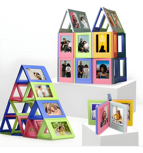 Set De 10 Marcos De Fotos Magnéticos Para Instax Mini 9/11/1 Multicolor Liso
