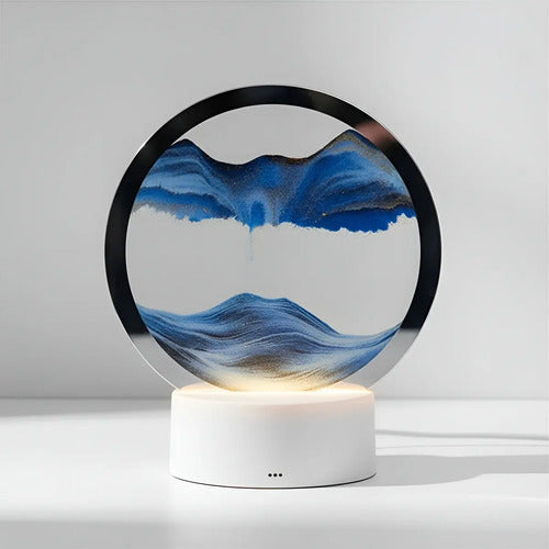 Lampara De Arena Movediza Luz Led 3d Escritorio Mesa