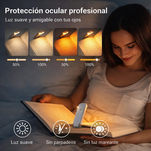 Lampara De Lectura Para Libro Luz Led Clip Blanco