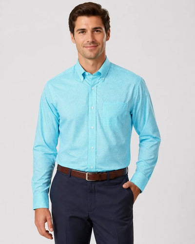 Camisa Tommy Hilfiger Lisa Hombre Cuello Americano Turquesa Xl