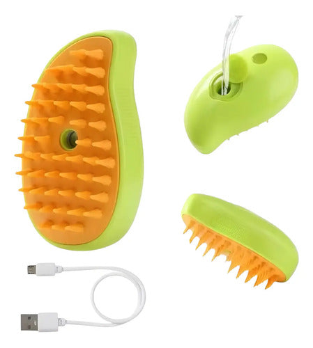 Peine Cepillo A Vapor 3 En 1 Perro Gato Cachorro Masaje Usb