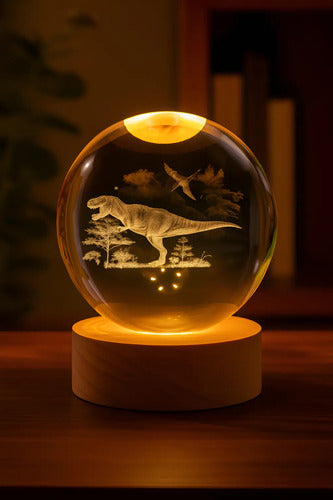 Lampara Veladora Bola Cristal Luz Led 3d Usb Galaxia Rex