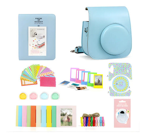 Set Album Estuche Para Instax 7 En 1 Mini 9/11/12 Azul
