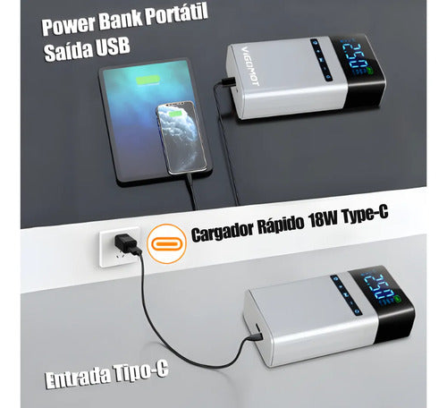 Arrancador Inflador Compresor Portatil Para Auto Moto