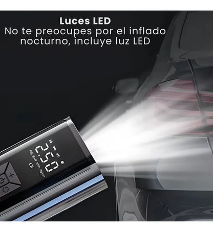 Inflador Compresor Portátil Cargador Para Auto Rueda Negro