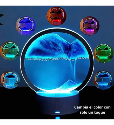Lampara De Arena Movediza Luz Led 3d Escritorio Mesa