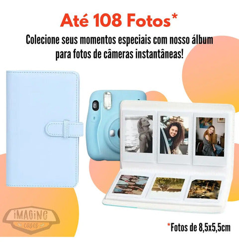 Álbum De Fotos Instantáneo Polaroid Instax Mini, 108 Fotos En Color Azul