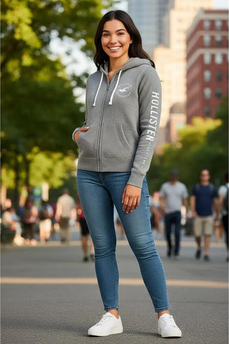 Hoodie Hollister By Abercrombie Estampado Para Dama
