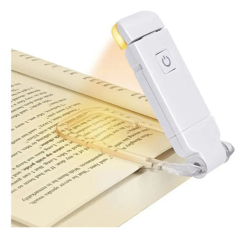 Lampara De Lectura Para Libro Luz Led Clip Blanco