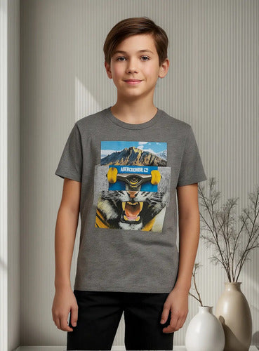 Remera Abercrombie Kids Niño Varón Comoda Moderna Logo
