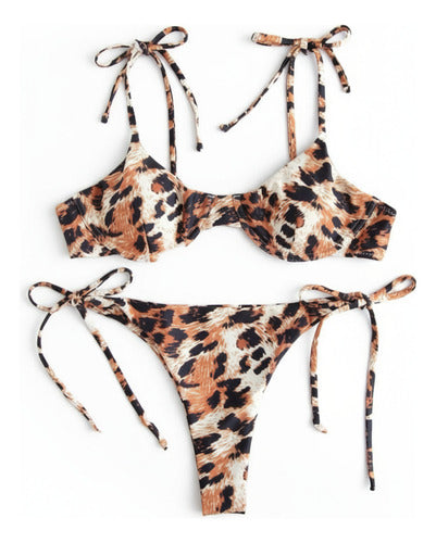 Malla Bikini Zaful Playa Baño Nueva 2 Piezas Animal Print