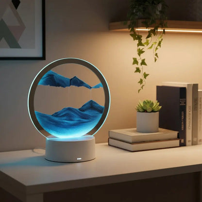 Lampara De Arena Movediza Luz Led 3d Escritorio Mesa