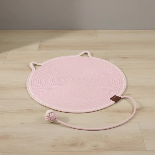 Alfombra Para Mascota Gato Rascador Con Pelotita Pelota Rosa