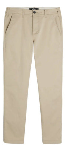 Pantalón Beige Oficina Chino Hollister Hombre Corte Recto Beige 31