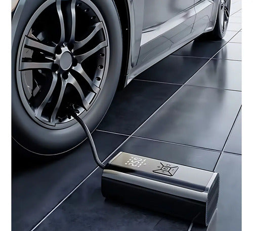 Inflador Compresor Portátil Cargador Para Auto Rueda Negro