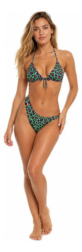 Bikini Inferior Guadalupe Cid Mujer Animal Print Verde Verde 1