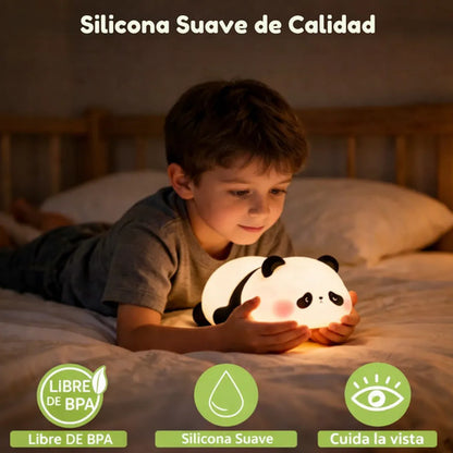 Luz Veladora De Noche Panda De Silicona Blanco