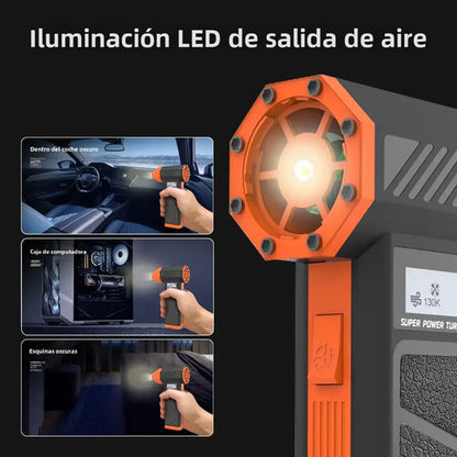 Soplador Alta Potencia Pistola Mini Jet Turbo Led Estuche