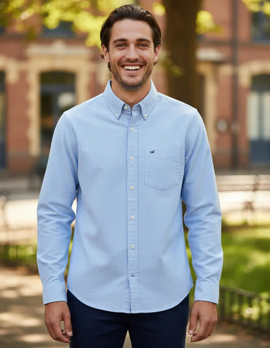 Camisa Hollister By Abercrombie Lisa Con Logo Bordo