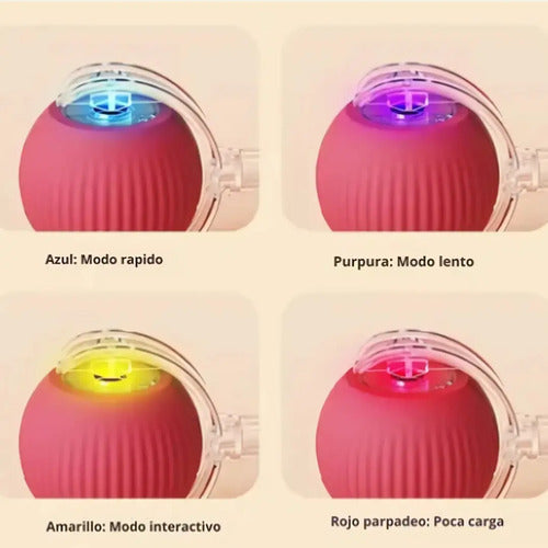 Pelotita Smart Interactiva Para Gato Y Gatitos Con Piolin Rojo