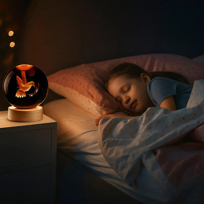 Lampara Veladora Bola Cristal Color Luz Led 3d Usb Galaxia