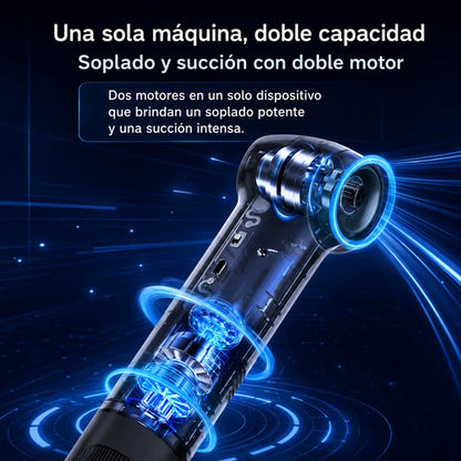 Sopladora Aspiradora Inalámbrica 2 En 1 Pc Auto 130000 Rpm Negro
