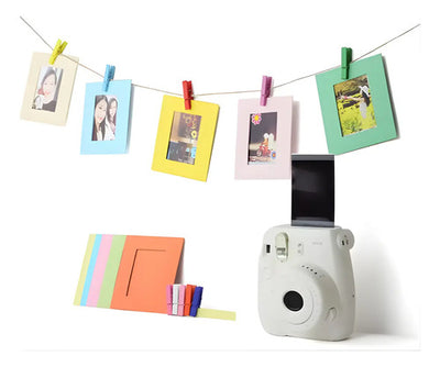 Pack 10 Marco De Foto Instax Colgante Cuerda Palillo Arcoíris