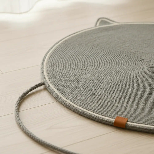 Alfombra Para Mascota Gato Rascador Con Pelotita Pelota Gris