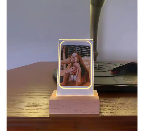 Portarretrato Luz Led Para Instax Fujifilm Beige Lisa