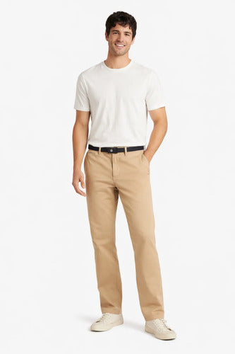 Pantalón Beige Oficina Chino Hollister Hombre Corte Recto Beige 31