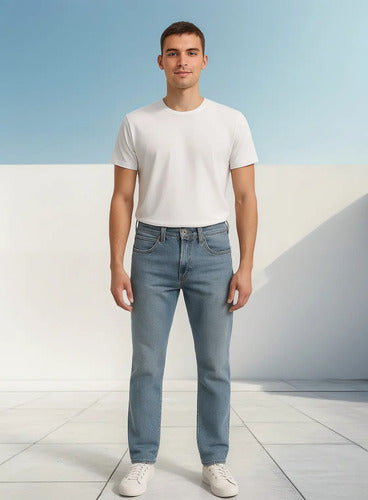 Pantalon Jean Recto Hollister By Abercrombie Hombre Nuevo Azul Acero Liso 34