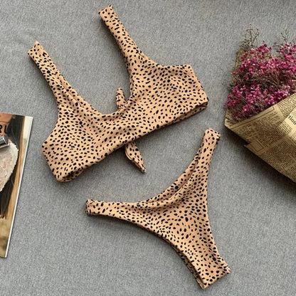 Bikini Zaful 2 Piezas Animal Print Mujer Poliéster Amarillo L