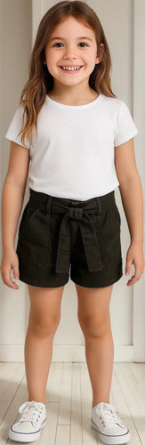 Short Para Niña Nena Abercrombie Kids Nuevo Comodo Moderno Verde Liso 5/6
