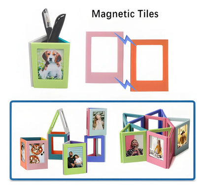 Set De 10 Marcos De Fotos Magnéticos Para Instax Mini 9/11/1 Multicolor Liso