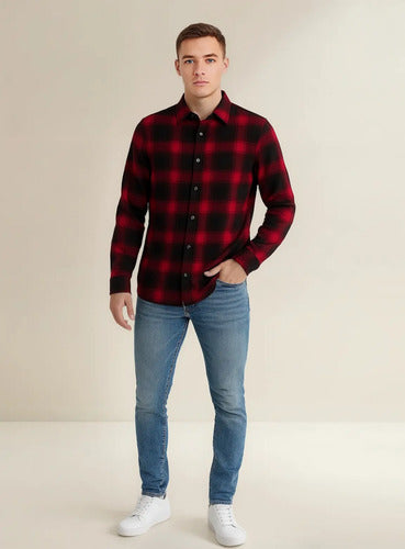 Camisa Hollister Franela Escosesa A Cuadros