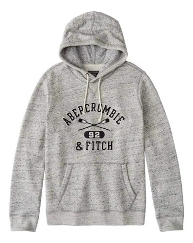 Canguro Abercrombie And Fitch Logo Paletas Abrigado Nuevo Xs Gris