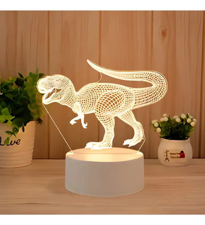 Lampara Veladora Dinosaurio Luz Led 3d Para Niños