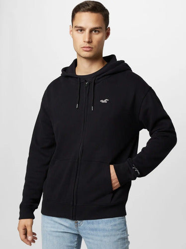 Campera Hollister By Abercrombie Logo Chico Lisa