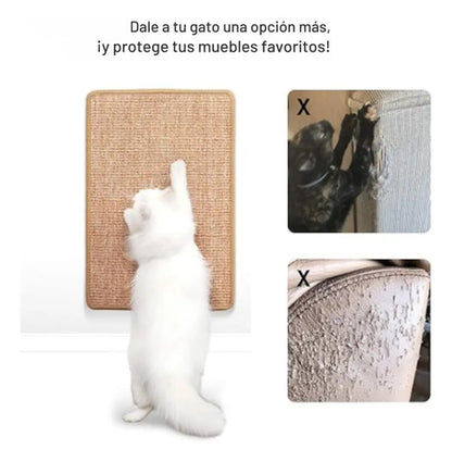 Alfombra Para Mascota Gato Rascador Con Pelotita Pelota Marrón