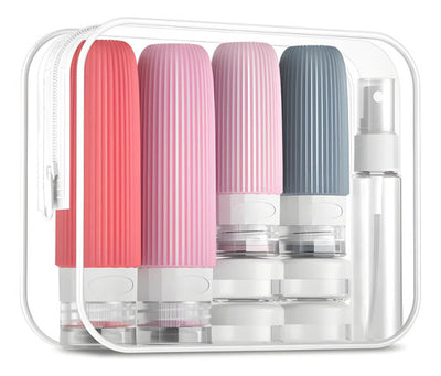 Pack 16 Botellita De Viaje Silicona Neceser 90ml Generico Rosa